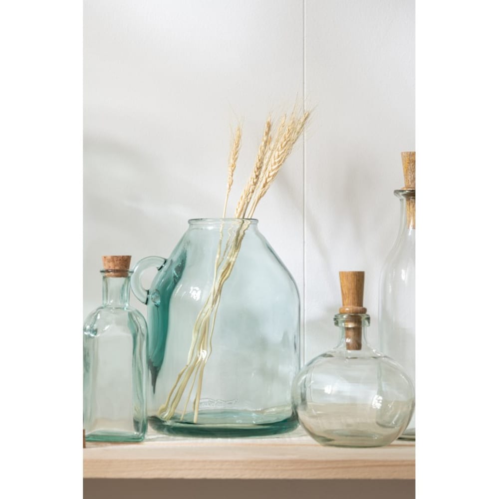 Vase avec anse en verre transparent 20x18x25 cm — vue 4