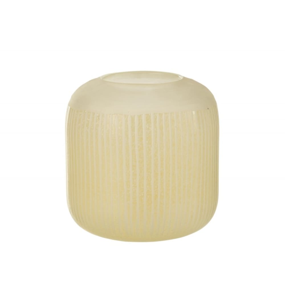 Vase avec lignes en verre jaune 17x17x16 cm