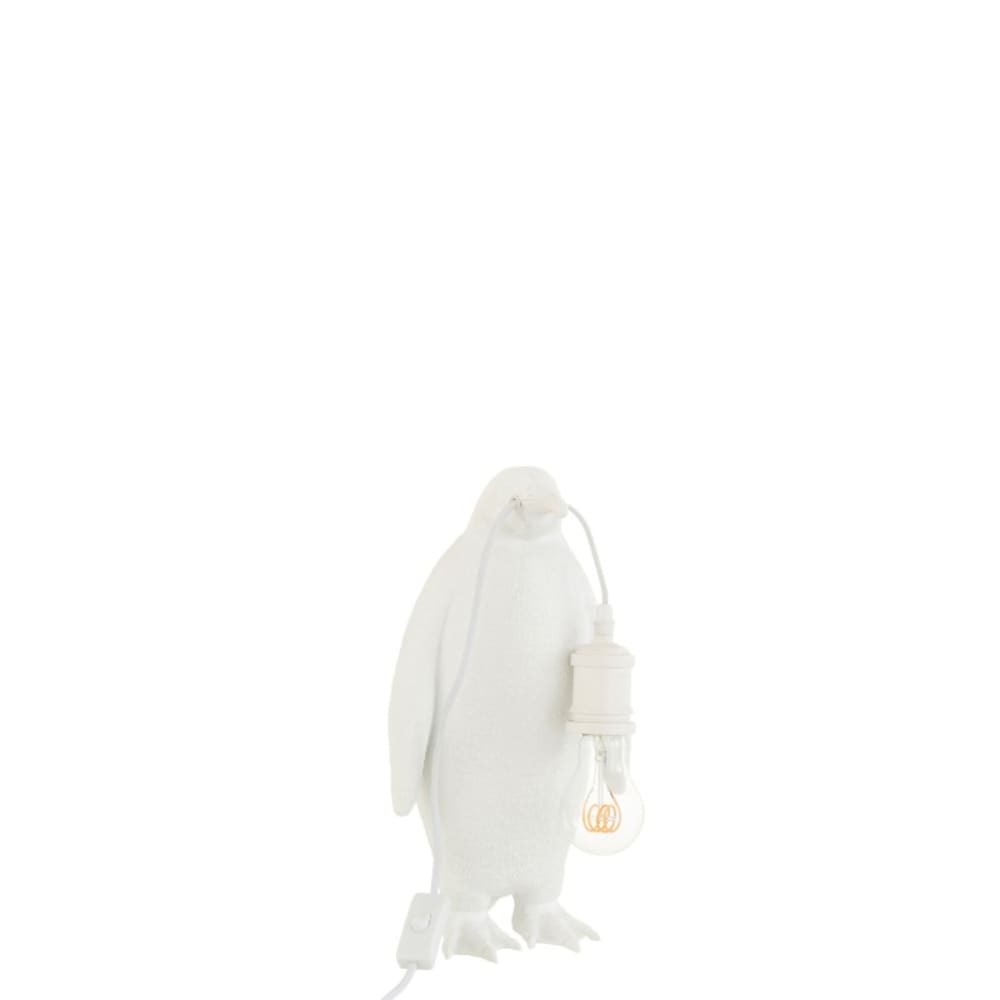 Lampe pingouin en résine - blanc