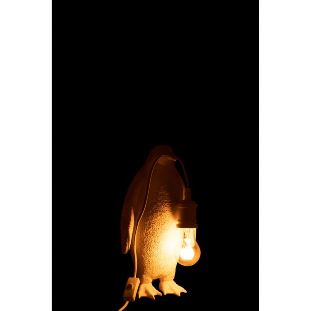 Lampe pingouin en résine blanc 18,5x18,5x35cm — vue 4