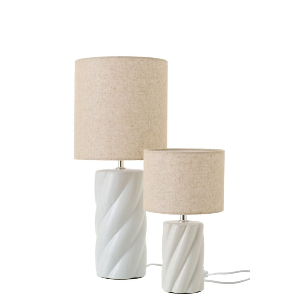 Lampe de table en céramique blanc 23x23x53 cm — vue 3