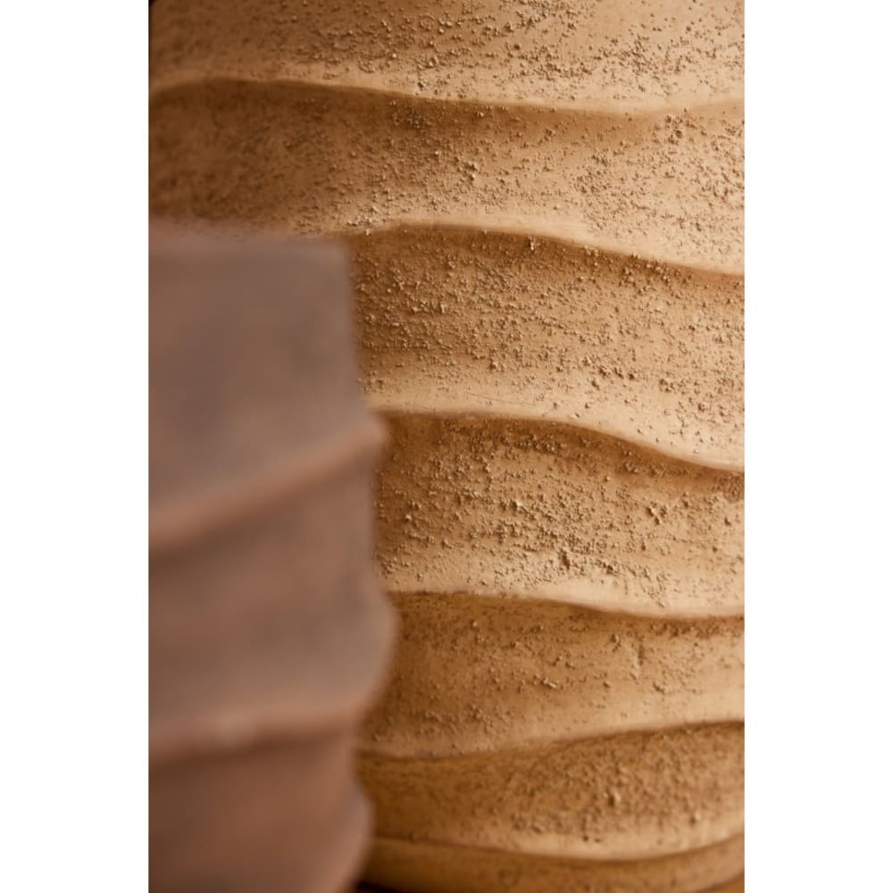 Cache-pot extérieur en céramique beige 38x38x24.5 cm
