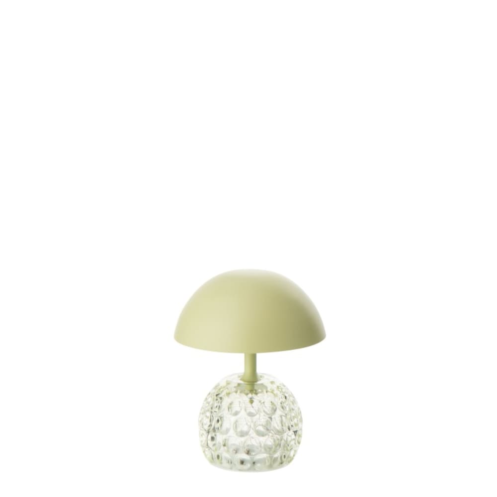 Lampe de table à led en verre et métal vert 13.5x13.5x15.7 cm