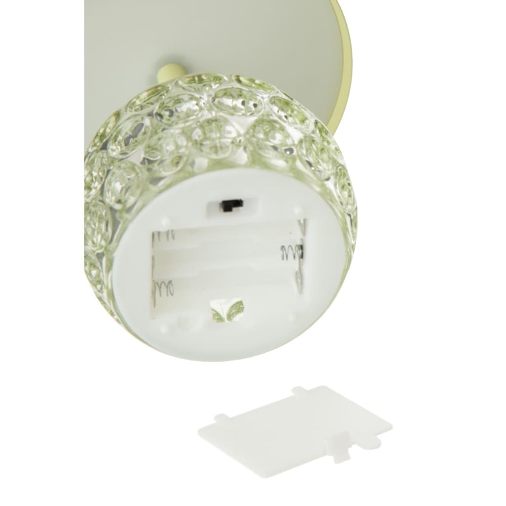 Lampe de table à led en verre et métal vert 13.5x13.5x15.7 cm — vue 3
