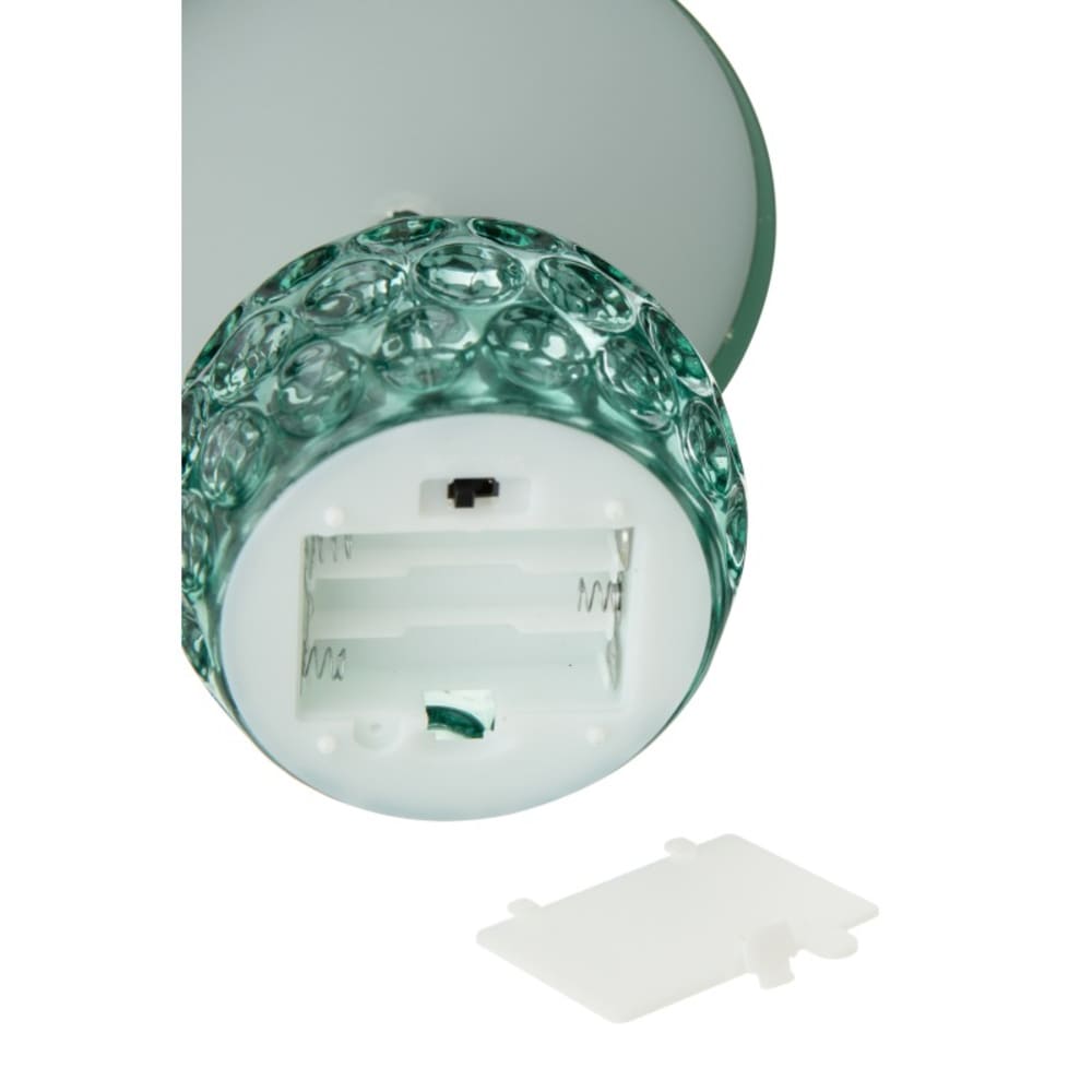 Lampe de table à led en verre et métal vert foncé 13.5x13.5x15.7 cm — vue 4