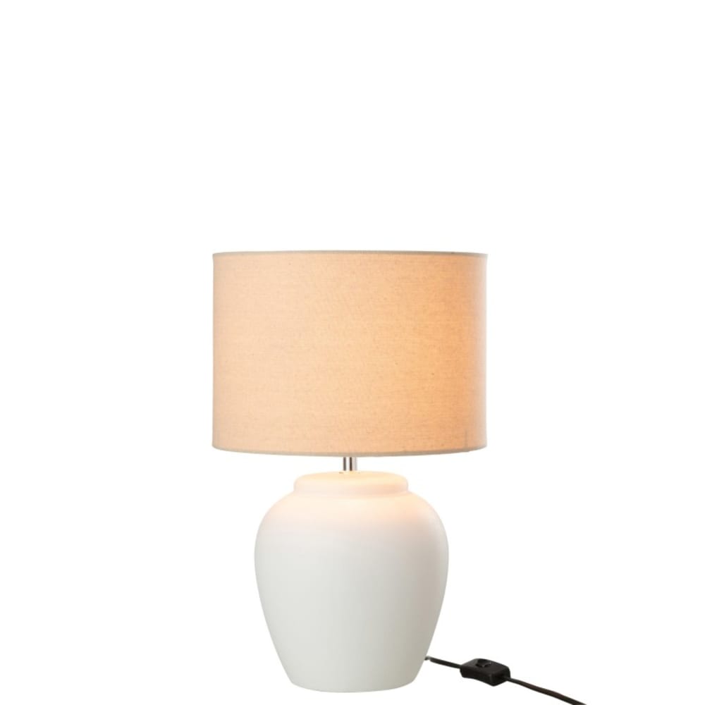 Lampe avec abat-jour en céramique blanc 28x28x48 cm — vue 3