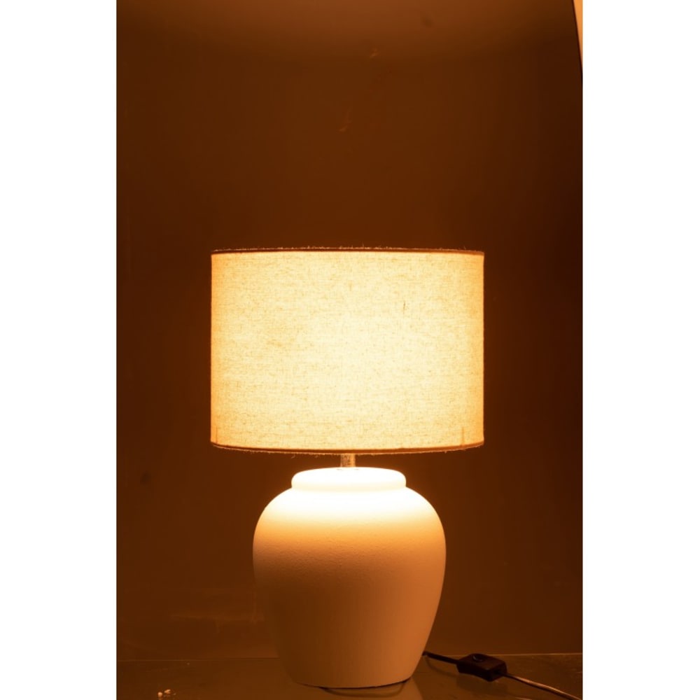 Lampe avec abat-jour en céramique blanc 28x28x48 cm — vue 4