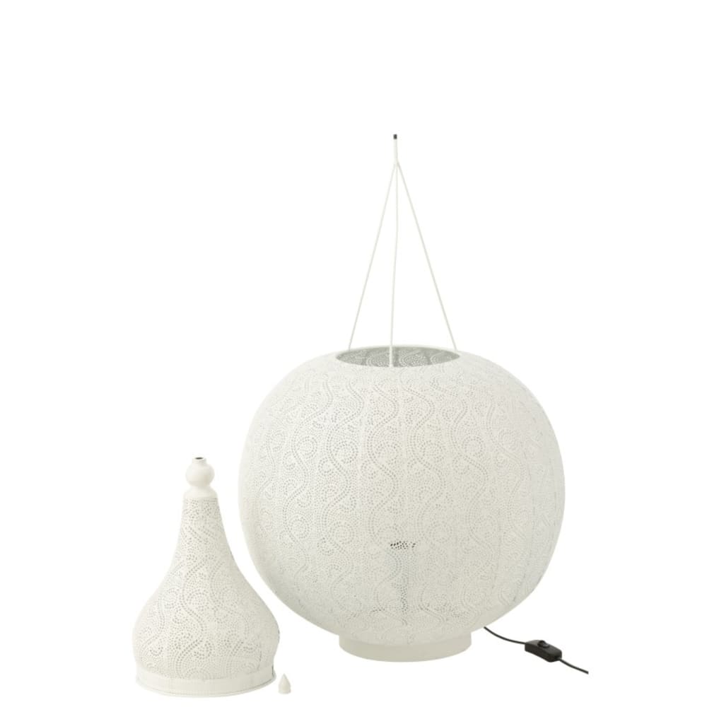 Lampe aladin en métal blanc 46.5x46.5x77.5 cm — vue 3