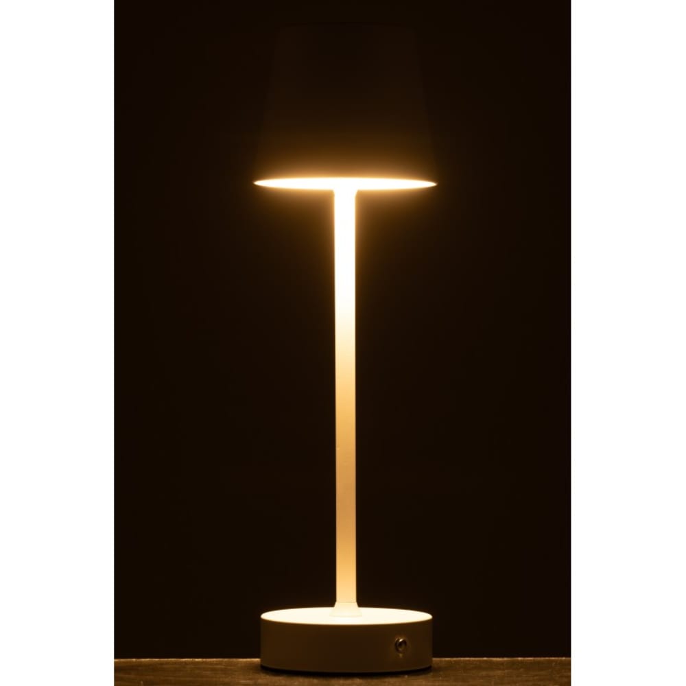 Lampe rechargeable en métal blanc 11.5x11.5x37 cm — vue 3
