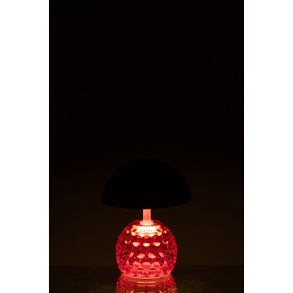 Lampe de table à led en verre et métal rose 13.5x13.5x15.7 cm — vue 3