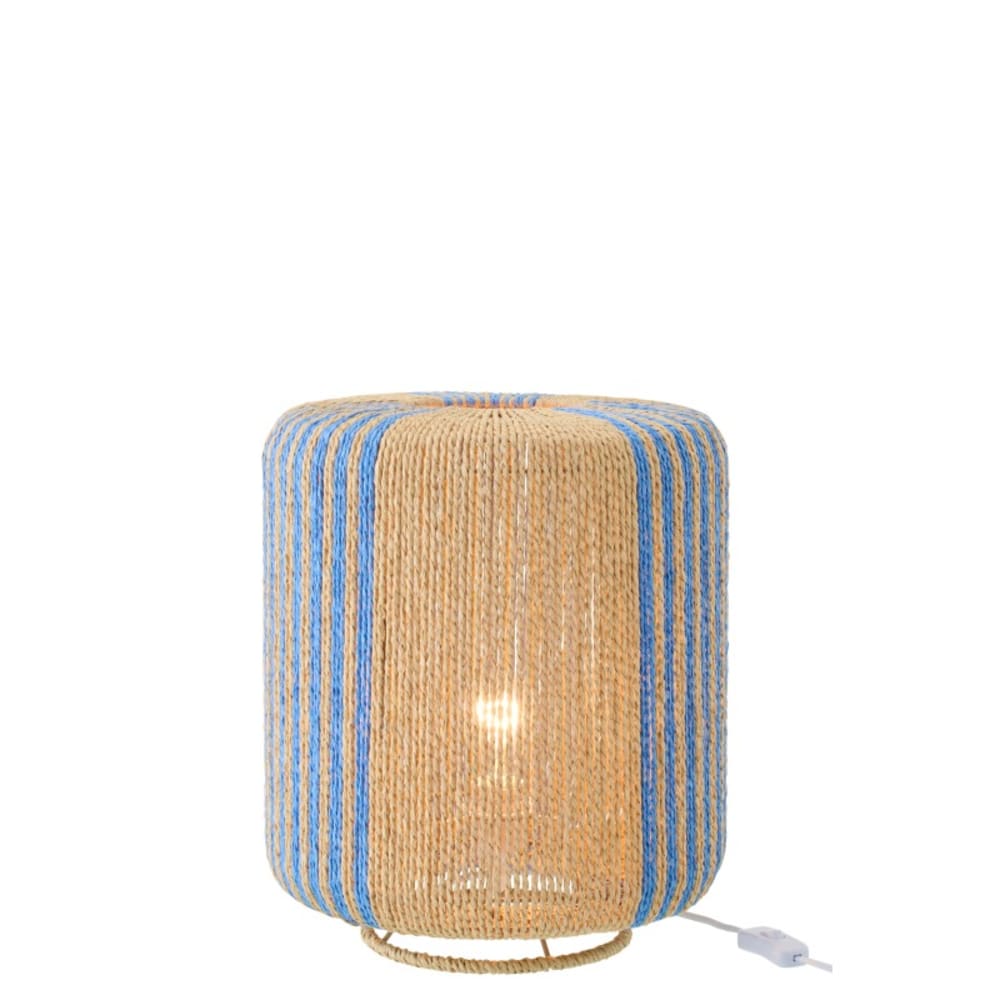 Lampe de table en corde et métal bleu 34x34x39 cm — vue 3