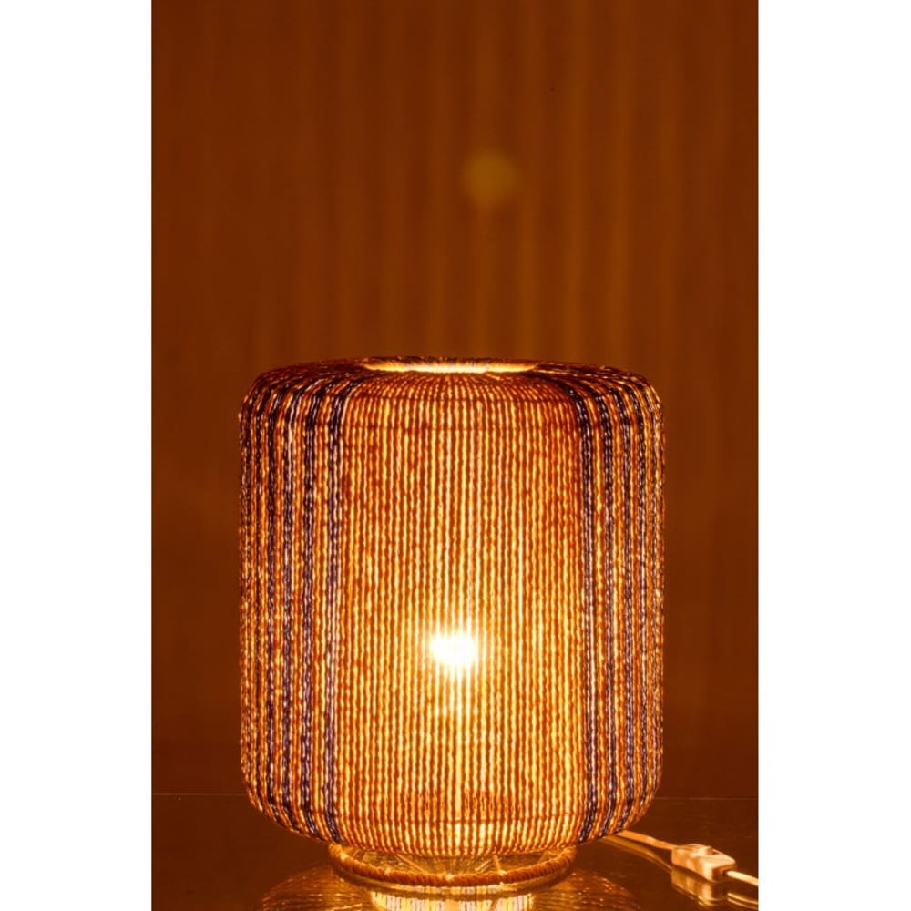 Lampe de table en corde et métal bleu 34x34x39 cm — vue 4