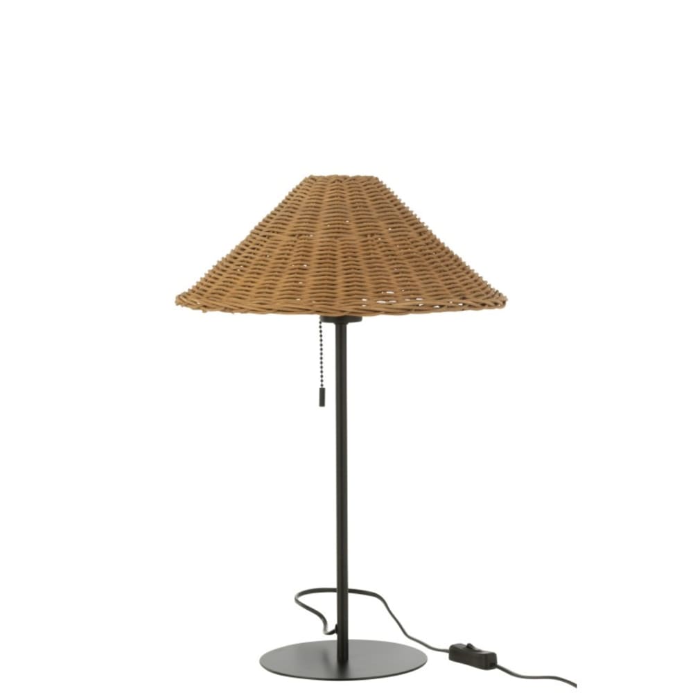 lampe en métal et rotin