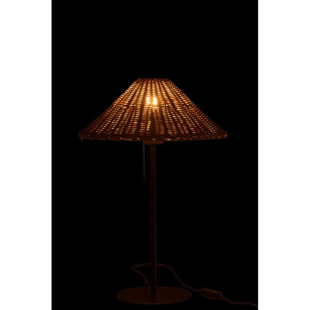 Lampe en métal et rotin noir et naturel 32x32x50 cm — vue 4