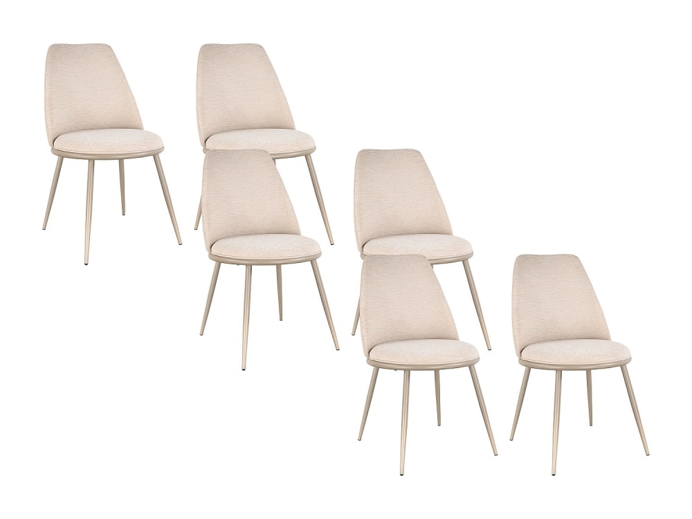 Lot de 6 chaises polyester beige Lot de 6 chaises polyester beige
