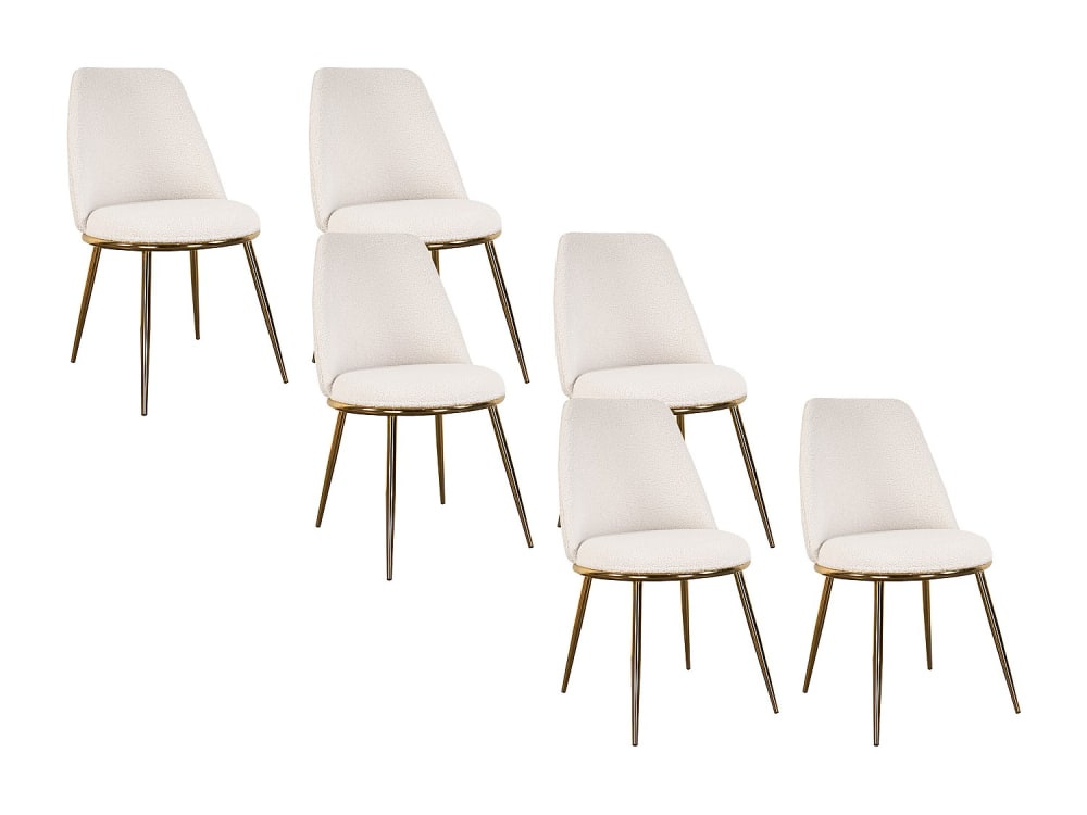 Lot de 6 chaises polyester blanc Lot de 6 chaises polyester blanc
