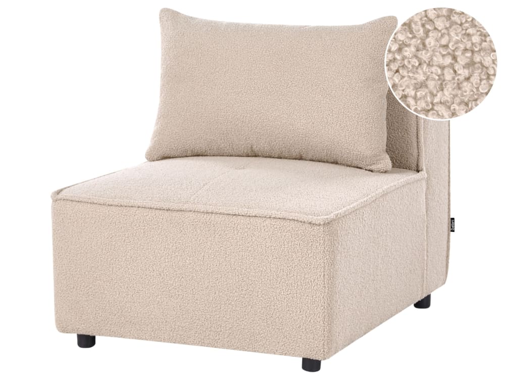 Module fauteuil bouclé beige