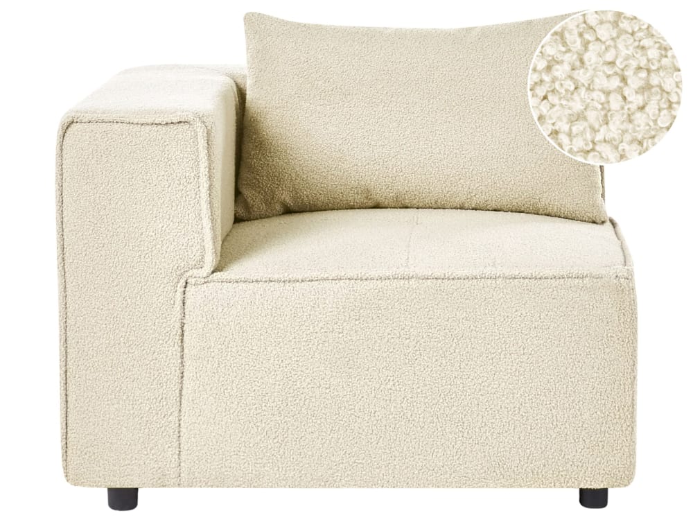 Module d'angle bouclé blanc cassé