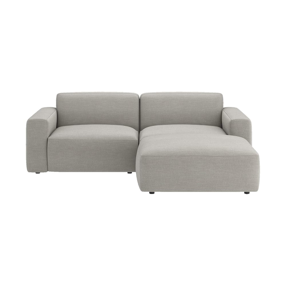 Canapé 3 places en tissu avec repose-pieds - gris perle Canapé 3 places en tissu avec repose-pieds - gris perle