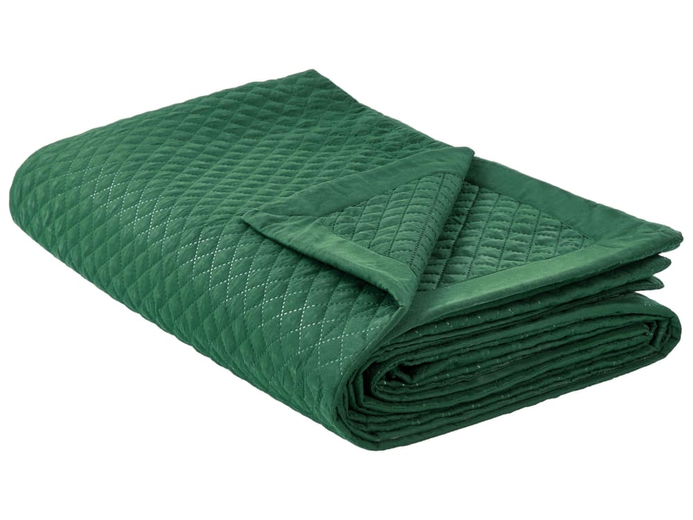 Beliani Tagesdecke aus Polyester 220 x 200cm, grün - Pes - Polyester