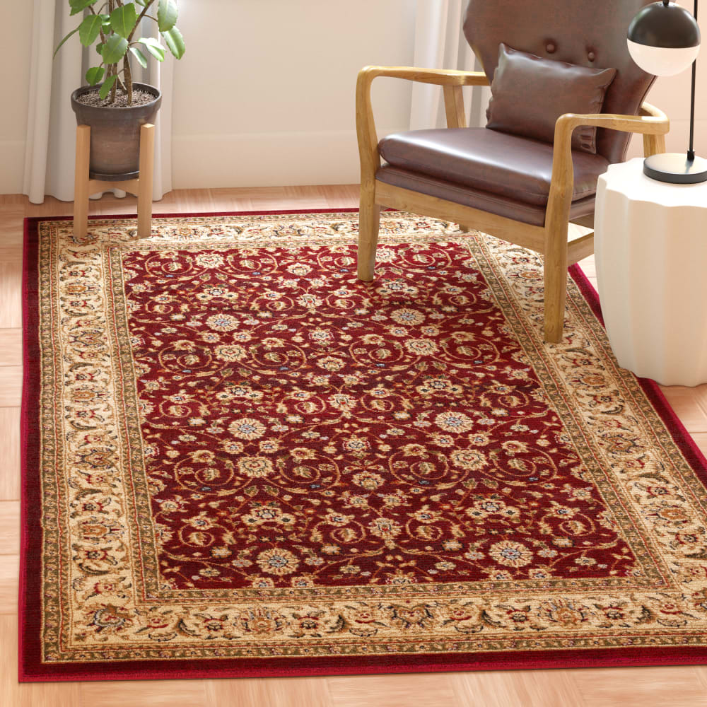 Traditionell Polypropylen-Teppich in Rot/Weiß, 160 x 229 cm -