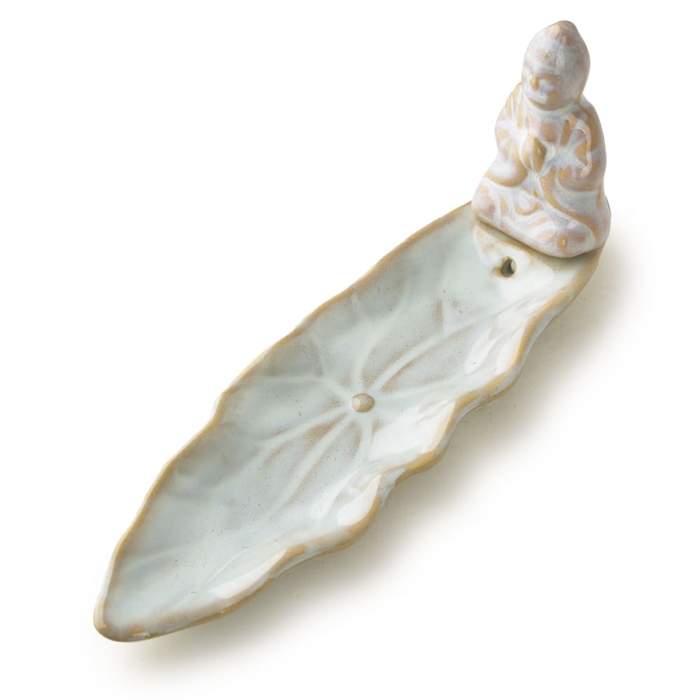 MONDEX Räucherstäbchenhalter aus Keramik mit Buddha-Motiv 21x6x8 cm Grün Grün Keramik