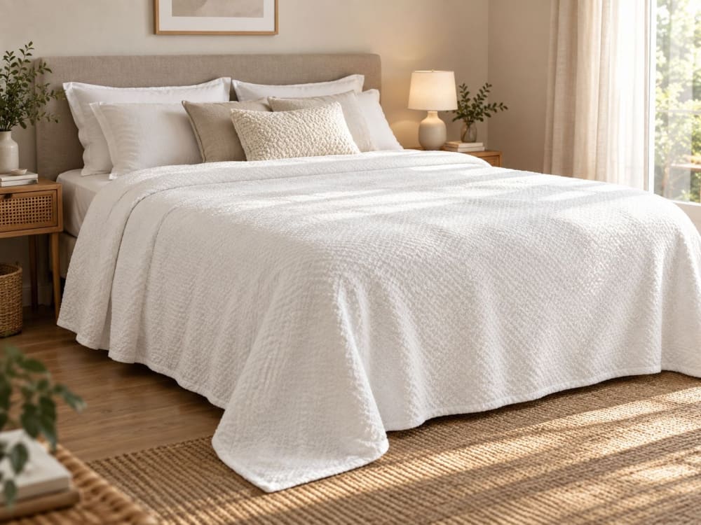 Tagesdecke aus Polyester 220 x 200cm, weiß - Maisons Du Monde