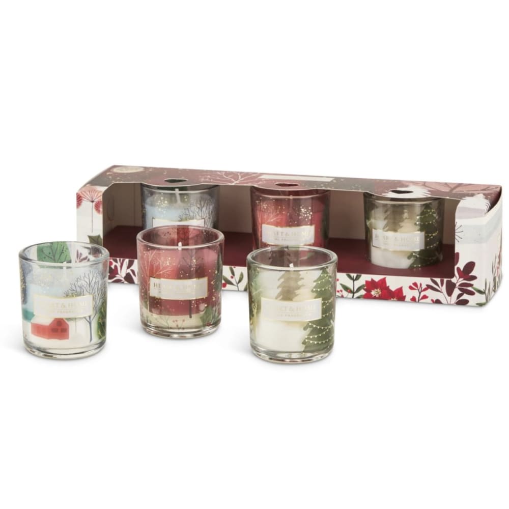 Coffret cadeau 3 bougies votives heart and home