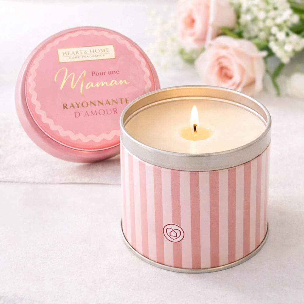 Bougie parfumée pour une maman rayonnante damour