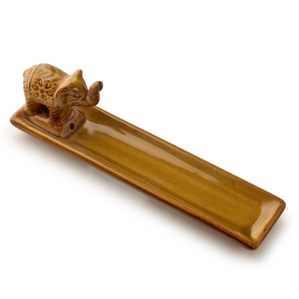 MONDEX Räucherstäbchenhalter Elefant aus Keramik 20x5x7 cm Braun Braun Keramik