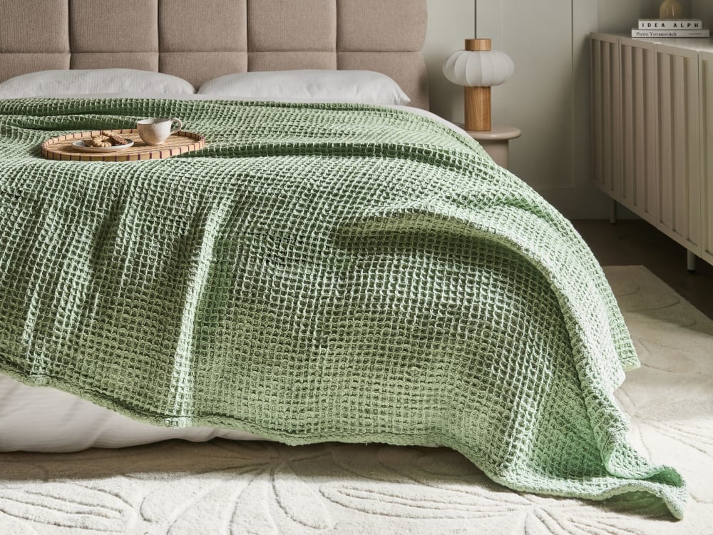 Tagesdecke aus Baumwolle 240 x 220cm, grün - Maisons Du Monde