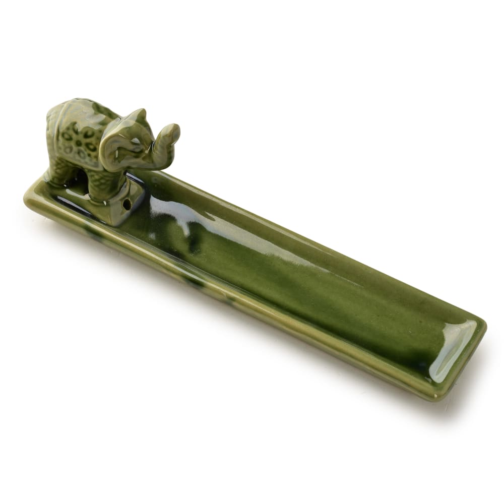 MONDEX Räucherstäbchenhalter aus Keramik 20x5x7 cm Grün Grün Keramik