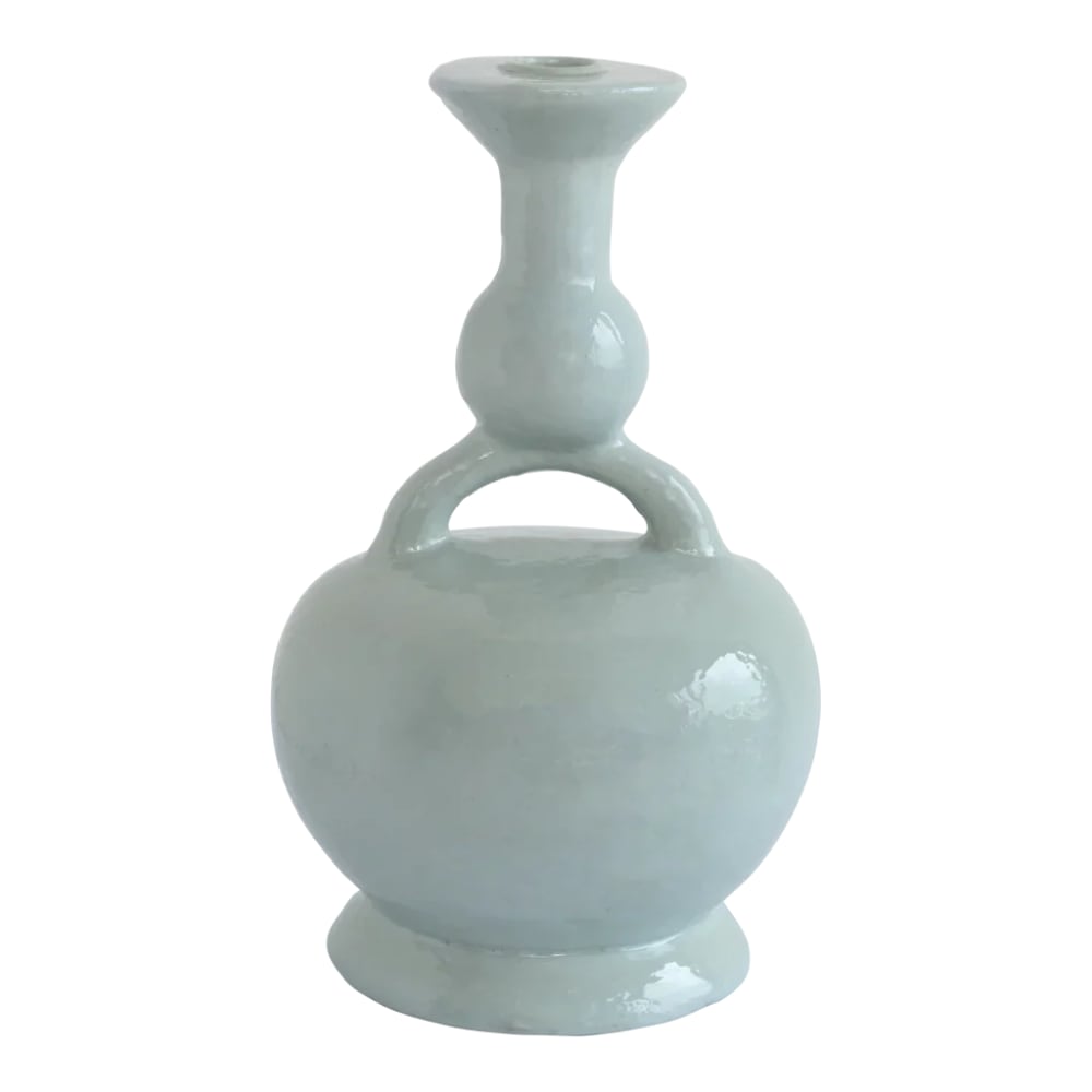 Bougeoir en ecomix verte 16.4 * 14.7 * 27 cm