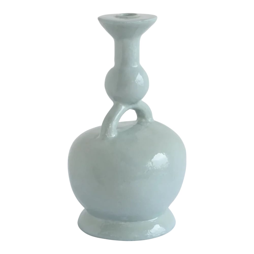 Bougeoir en ecomix verte 16.4 * 14.7 * 27 cm — vue 4