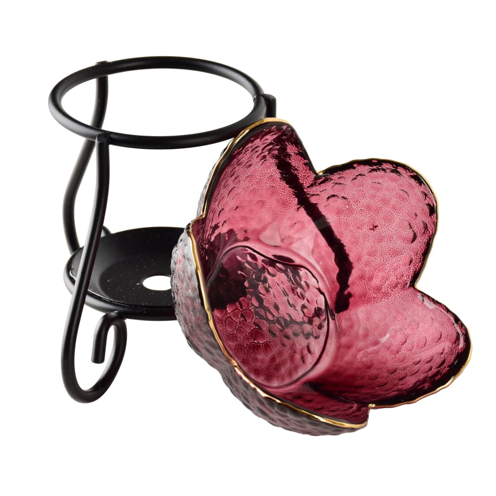Duftlampe aus Metall und Glas 10x10x11,5 cm Rosa - Maisons Du