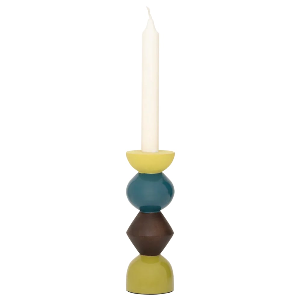 Bougeoir en bois de manguier multicolore 6.5 * 6.5 * 19 cm — vue 4