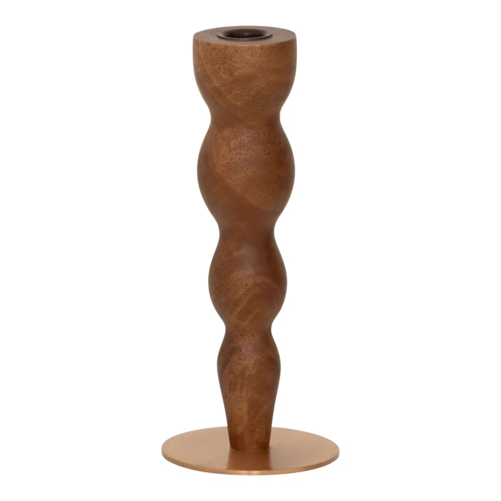 Bougeoir en bois marron ø 10 * 24 cm