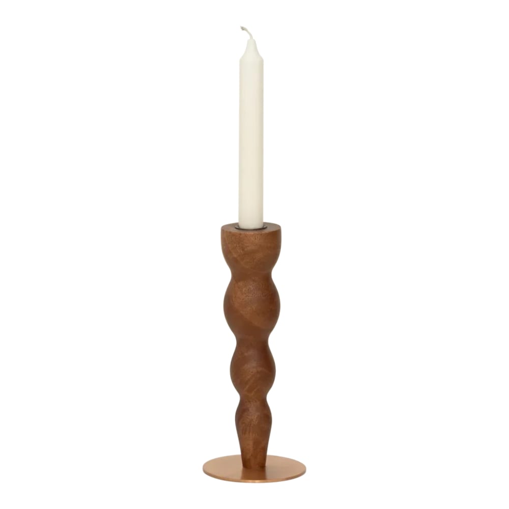 Bougeoir en bois marron ø 10 * 24 cm — vue 4