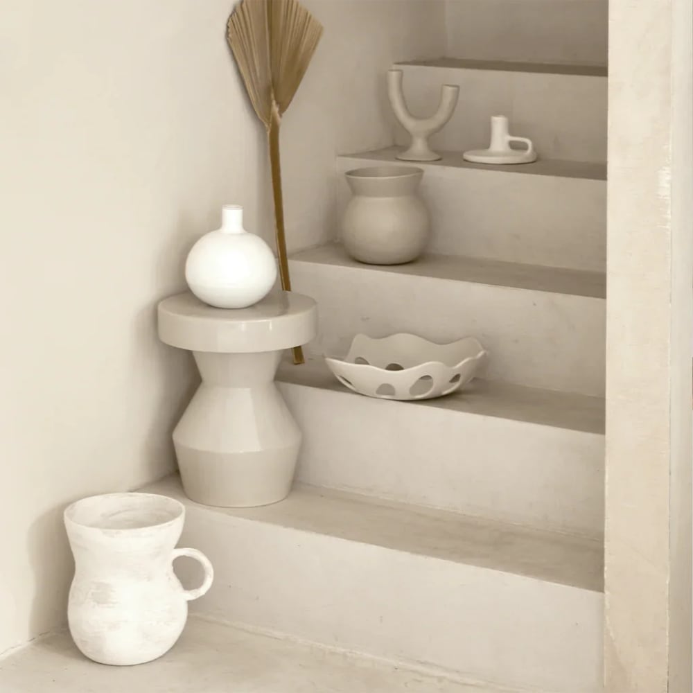 Kerzenhalter aus Glas weiß Ø 16.2 * 18 cm - Maisons Du Monde