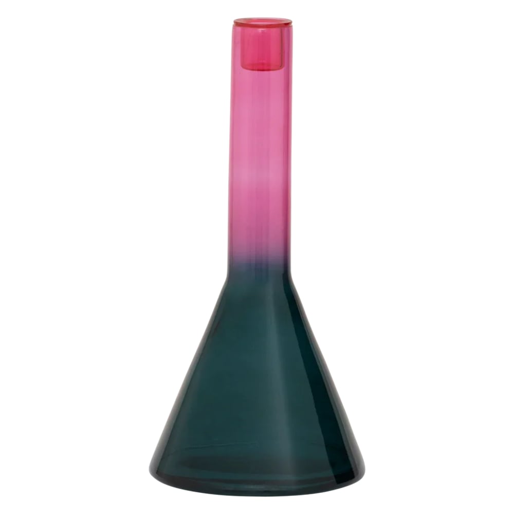Urban Nature Culture Kerzenhalter aus Glas grün Ø 13 * 27 cm - Glas