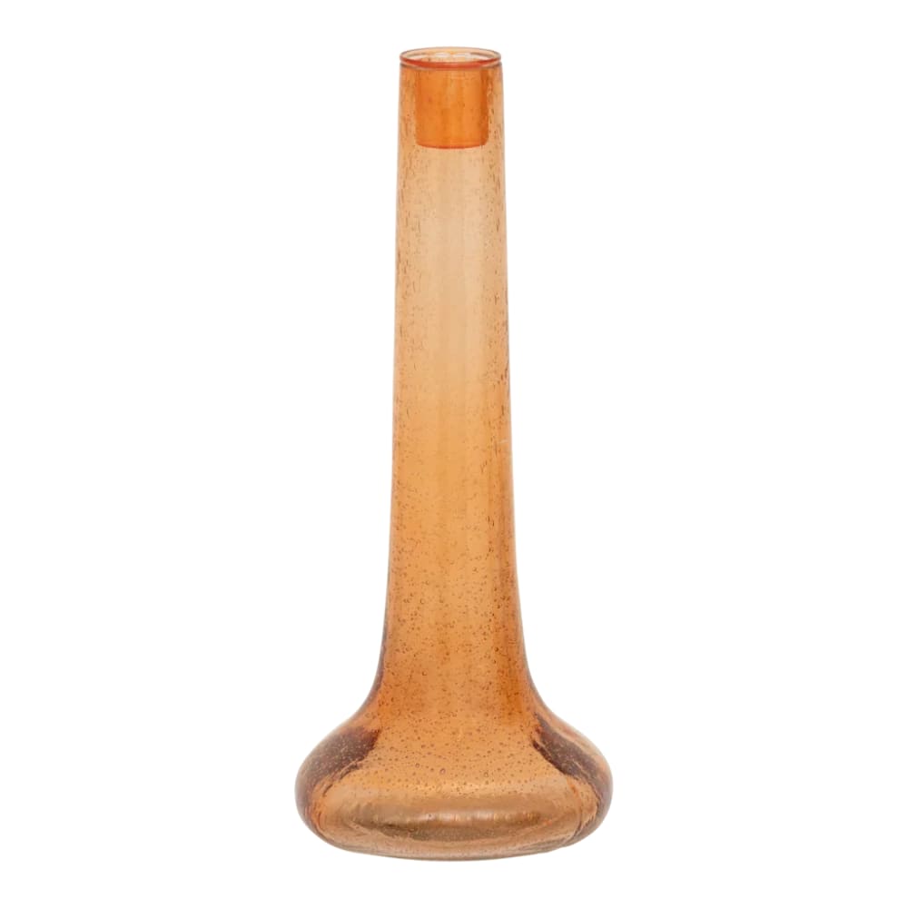 Bougeoir en verre orange 11.5 * 11.5 * 28 cm