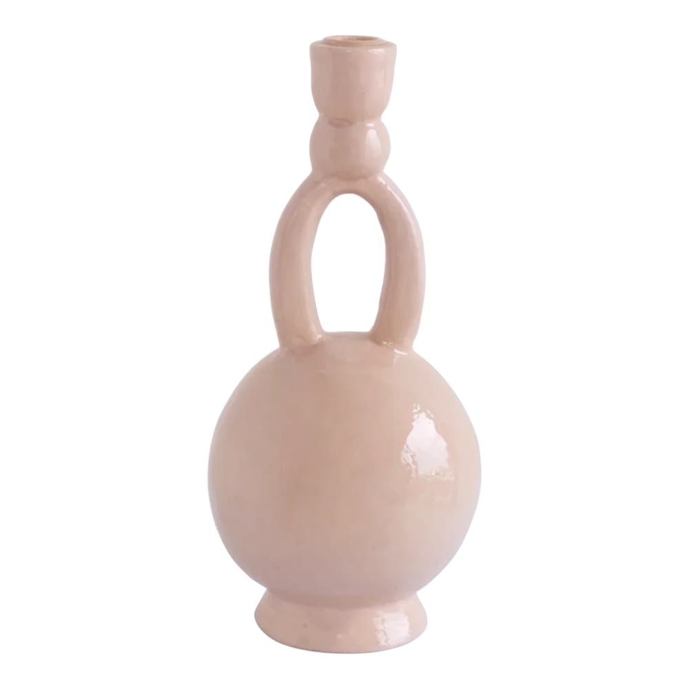 Urban Nature Culture Kerzenhalter aus Ecomix rosa 14.2 * 13.5 * 29 cm - Naturfasern
