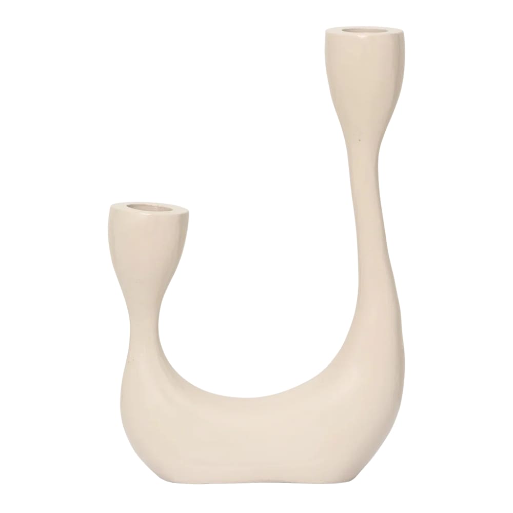 Urban Nature Culture Kerzenhalter aus Aluminium beige 13.5 * 5 * 21.5 cm - Aluminium