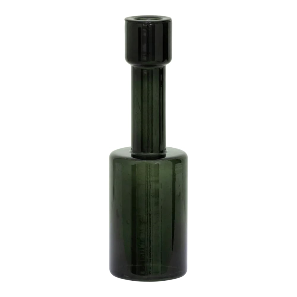 Bougeoir en verre verte ø 6.5 * 21 cm