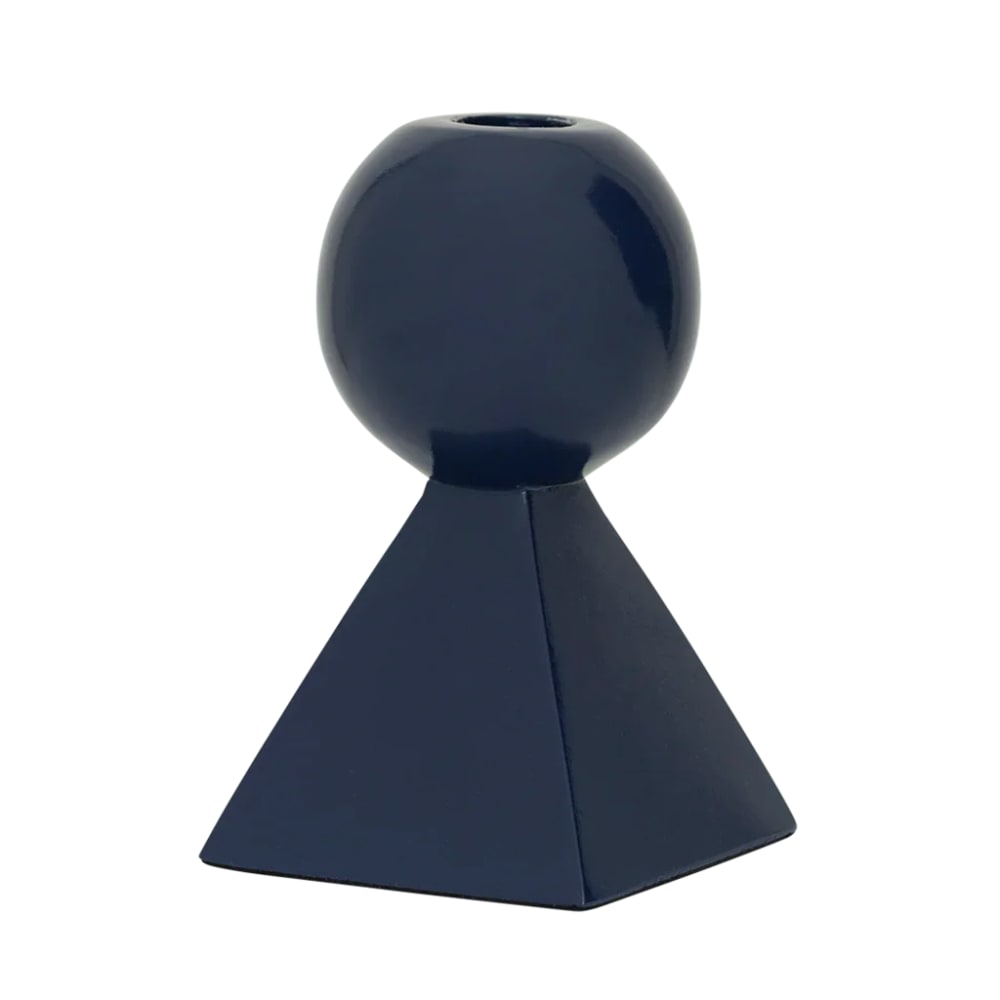 Bougeoir en bois de manguier bleu 9 * 9 * 15 cm