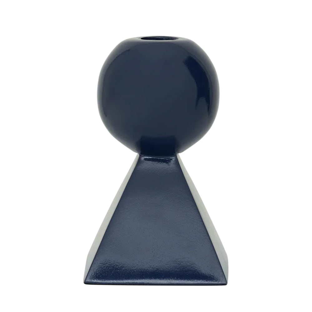 Bougeoir en bois de manguier bleu 9 * 9 * 15 cm — vue 4