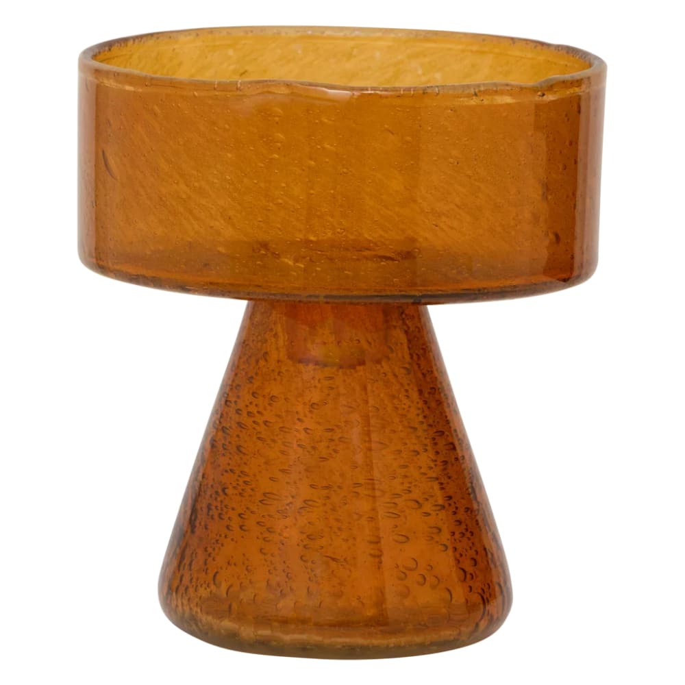 Bougeoir en verre orange ø 13 * 14.cm