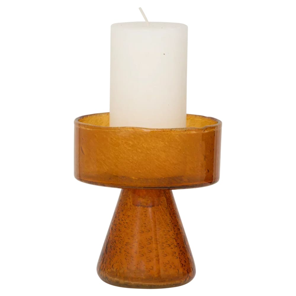 Bougeoir en verre orange ø 13 * 14.cm — vue 4