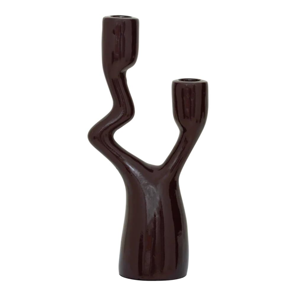 Urban Nature Culture Kerzenständer aus Ecomix braun 12 * 7.5 * 27 cm - Naturfasern