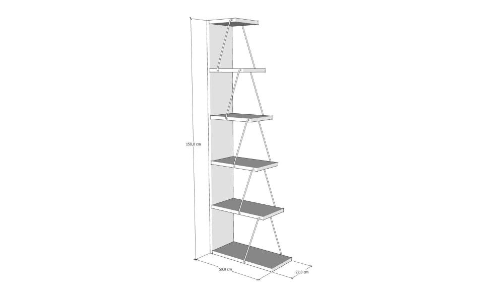 Habitat & Jardin Bücherregal aus Holz "Nove" – 50 x 22 x 150 cm – Braun style modern Braun Holz